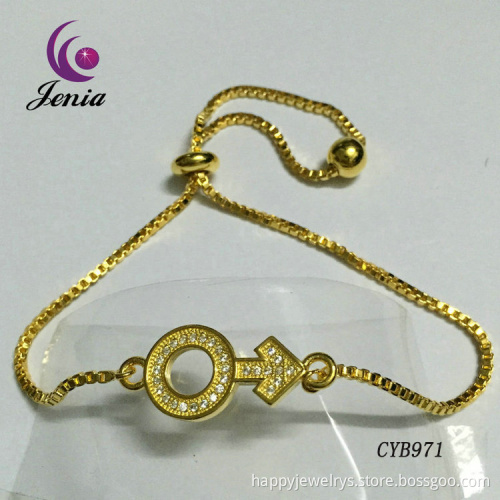 Jenia 2016 Popular Trend Design Thin Copper Gold Plating Chain Bracelet